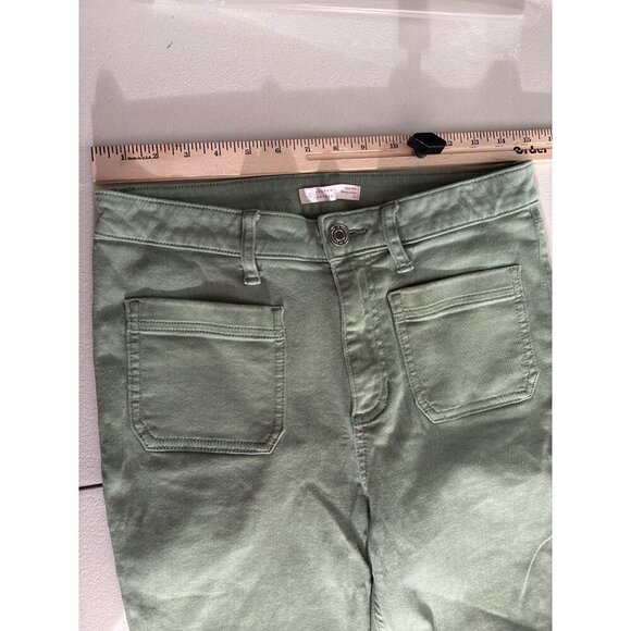 Lauren Conrad High Rise Skinny Ankle Jeans Womens Size 12 Green Cotton Blend Raw - Picture 7 of 10